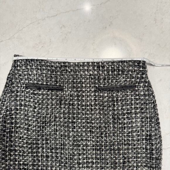 Worthington Black & White Tweed Pencil Skirt Women's 2 Back Slit Preppy Office - Picture 5 of 15